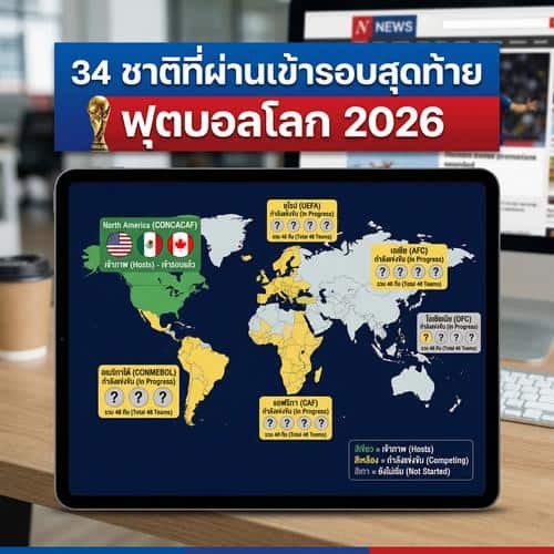 34 ชาติที่ผ่านเข้ารอบสุดท้าย ฟุตบอลโลก 2026
