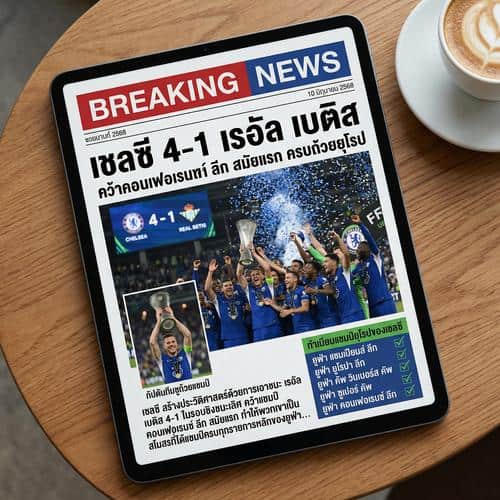เชลซี 4-1 เรอัล เบติส คว้าคอนเฟอเรนซ์ ลีก สมัยแรก ครบถ้วยยุโรป
